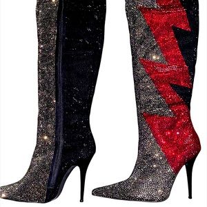 Crystal embellished boots